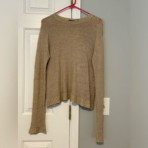 Jenni Kayne tan knit linen top